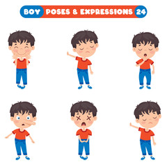 Poses And Expressions Of A Funny Boy