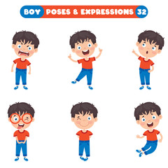 Poses And Expressions Of A Funny Boy