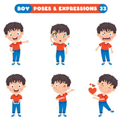 Poses And Expressions Of A Funny Boy