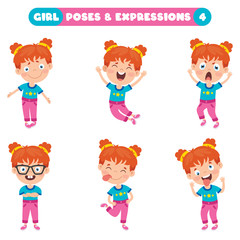 Poses And Expressions Of A Funny Girl