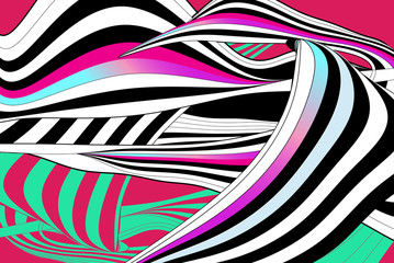 Fototapeta na wymiar Multi-colored abstract pattern of different waves