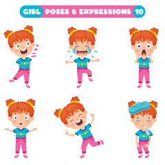 Poses And Expressions Of A Funny Girl