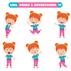 Poses And Expressions Of A Funny Girl