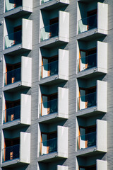 View of the facade of a building in the streets of Tel Aviv Israel