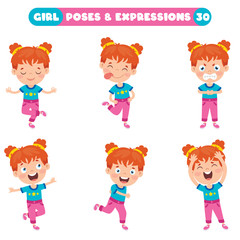 Fototapeta premium Poses And Expressions Of A Funny Girl