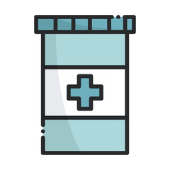 container medicine prescription health care equipment medical line and fill icon