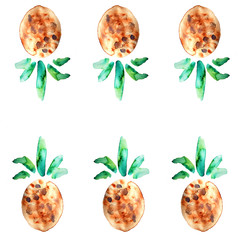 Watercolor pineapple pattern