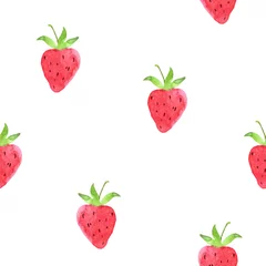 Rucksack Nahtloses Muster der frischen roten Erdbeere. Handgezeichneter Aquarellhintergrund. Bild einer Sommerbeere. Für Drucktextilien, Stoffe, Tapeten. © Tatiana 