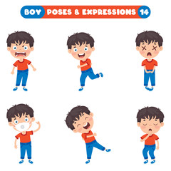 Poses And Expressions Of A Funny Boy