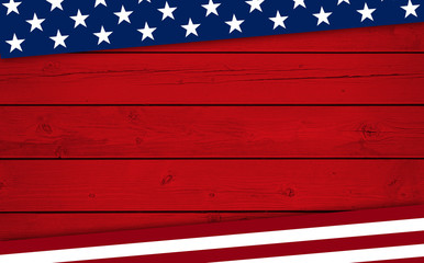 USA Patriotic background on wood