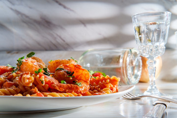Fusilli Vodka Sauce Shrimp