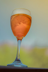 Lovers drinks, aperol and orange, champagne 