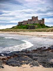 Bamburgh Castle and beach, Northumberland