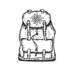 edelweiss flower icon backpack vector alpine icon flat web sign symbol logo label
