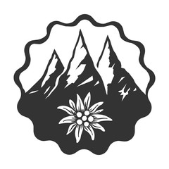 edelweiss flower icon vector alpine icon flat web sign symbol logo label - 344313841