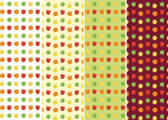 Four different paprika background patterns.