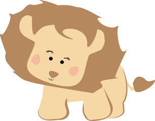 Cute animal lion baby vector illustration for greeting card and invitation
