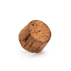 Old bottle cork on a white background