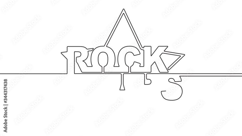 Poster rock stars design in one continuous single drawing style, dynamic progressive animation, hand drawn 