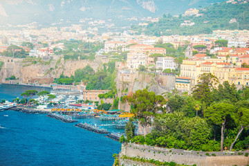Aerial view of Sorrento city, Amalfi coast, Italy