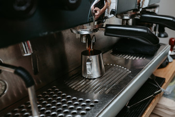 Coffee shop operation. The process of preparing drinks.
