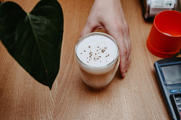 Coffee shop operation. The process of preparing drinks.