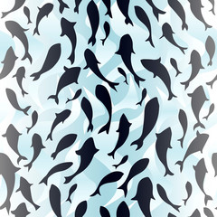 Fish seamless pattern. Vector illustration.