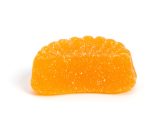 Delicious colorful marmalade isolated on white background