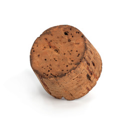 Old bottle cork on a white background