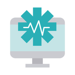 computer digital health care equipment medical flat style icon