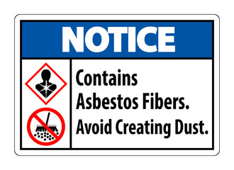Fototapeta premium Notice Label Contains Asbestos Fibers,Avoid Creating Dust