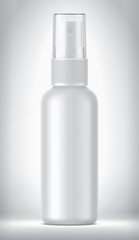 Spray bottle on background. Matt surface version. 