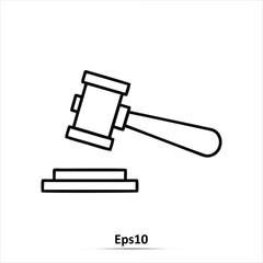 Judge or auction hammer icon