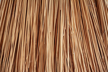 Macro shot of a straw broom