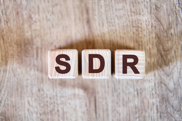 SDR Serpstat Domain Rank - concept on wooden cubes