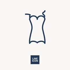 Swimsuit isolated minimal single flat linear icon for application and info-graphic. Women line vector icon for websites and mobile minimalistic flat design.