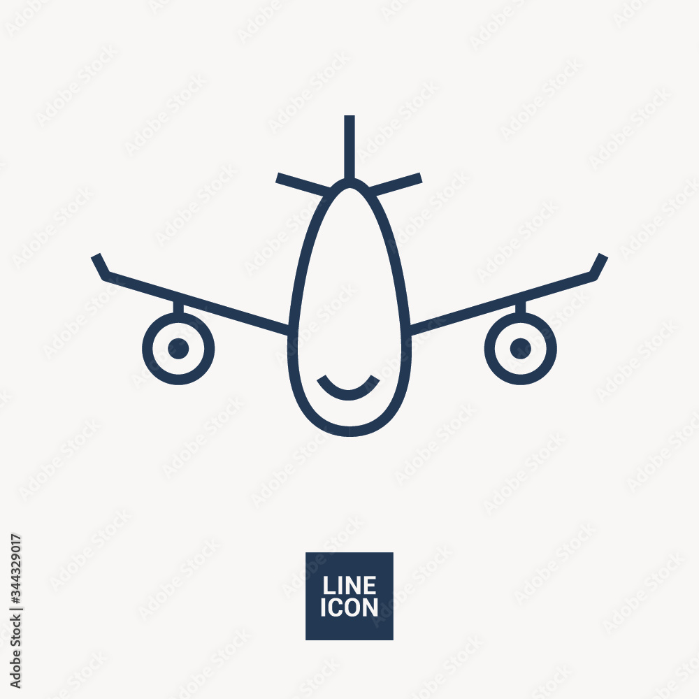 Poster plane isolated minimal icon. aircraft graph line vector icon for websites and mobile minimalistic fl