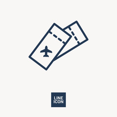 Ticket isolated minimal single flat linear icon for application and info-graphic. World line vector icon for websites and mobile minimalistic flat design.