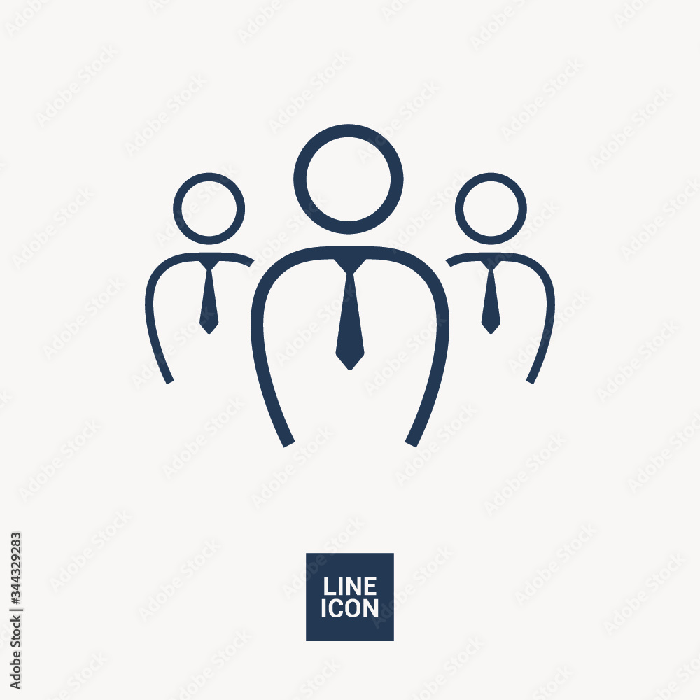 Aufkleber teamwork line vector icon. team icon. isolated minimal single flat icon in black and white colors. l