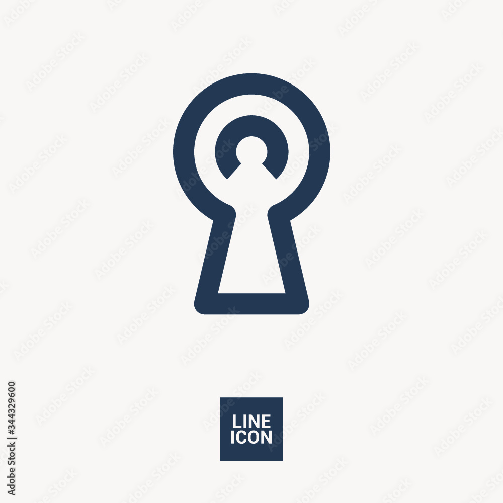 Aufkleber lock isolated minimal single flat linear icon. keyhole line vector icon for websites and mobile mini