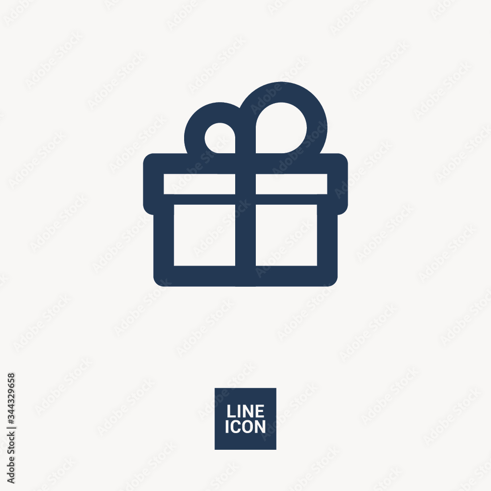 Poster gift isolated minimal icon. box graph line vector icon for websites and mobile minimalistic flat des