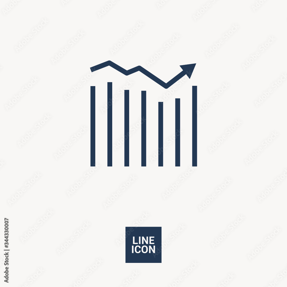 Poster trend up isolated minimal icon. business graph line vector icon for websites and mobile minimalistic