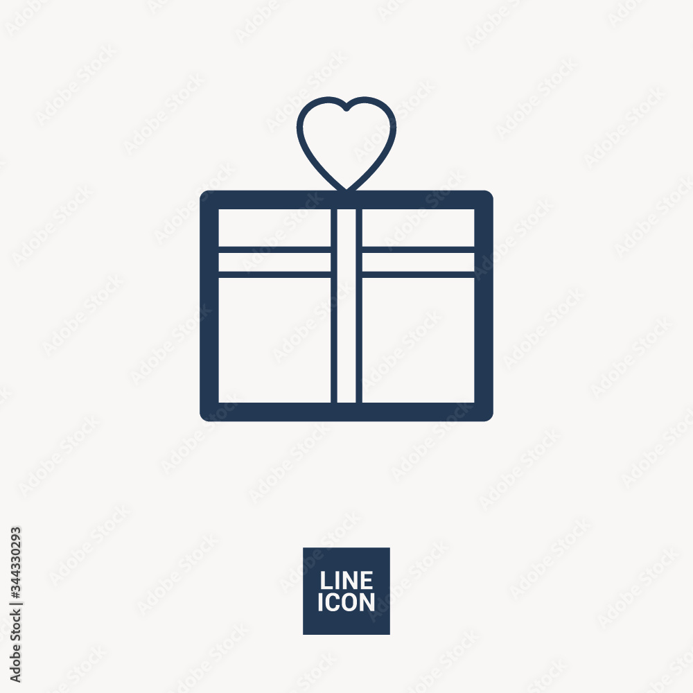 Poster gift isolated minimal icon. box graph line vector icon for websites and mobile minimalistic flat des