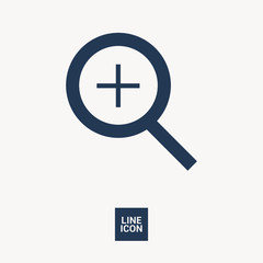 Fototapeta premium Magnifier plus isolated single linear icon for websites and mobile minimalistic flat design.