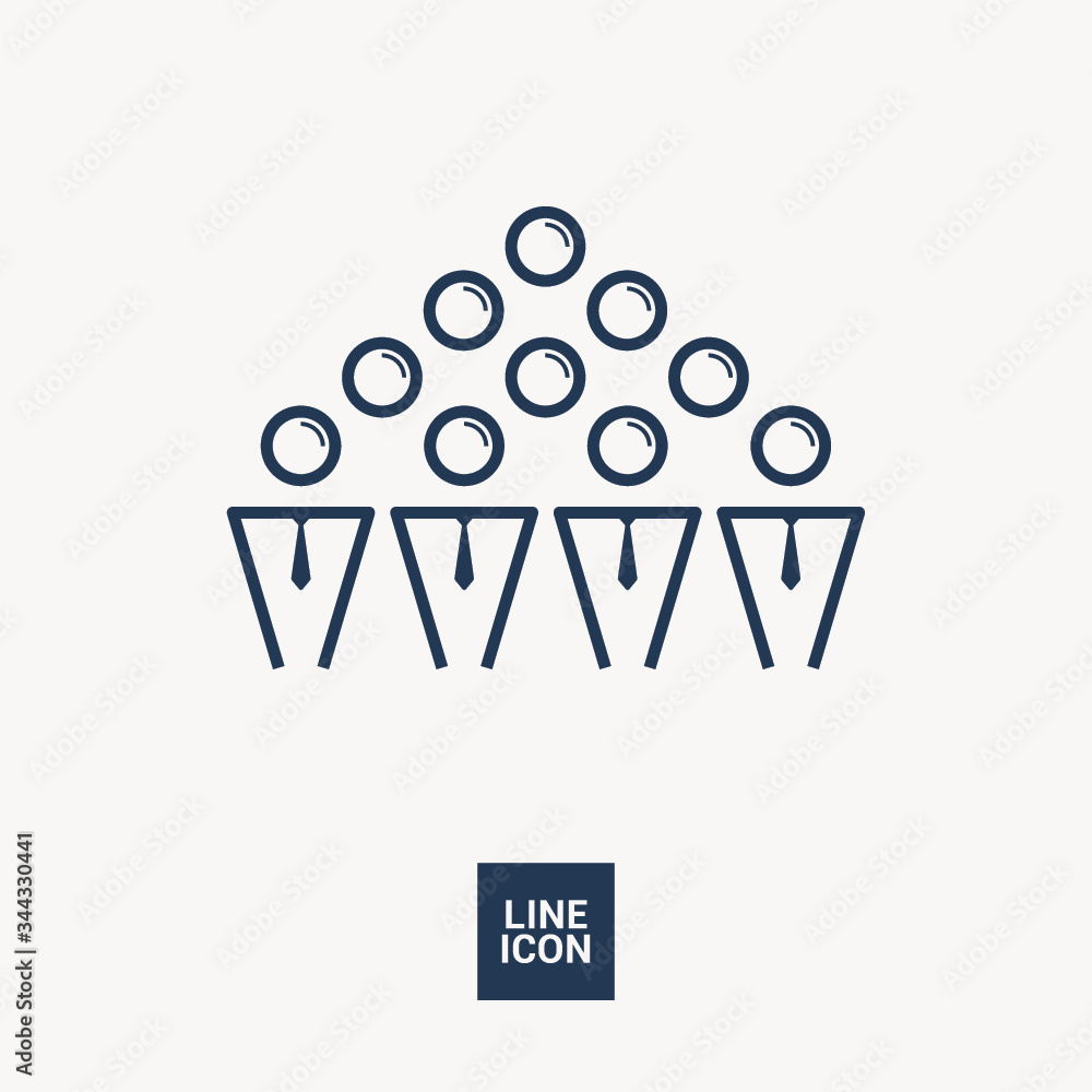 Aufkleber teamwork line vector icon. team icon. isolated minimal single flat icon in black and white colors. l