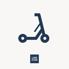 Electric scooter isolated minimal flat line icon