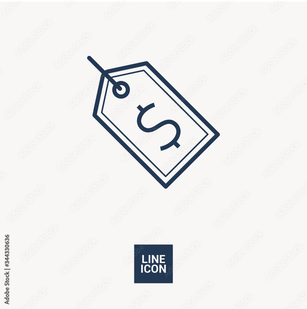 Poster tag isolated minimal single flat linear icon for application and info-graphic. sale line vector icon
