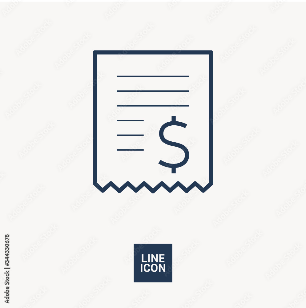 Poster buy isolated minimal icon. bill graph line vector icon for websites and mobile minimalistic flat des