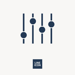Filter control isolated minimal icon. Settings line vector icon for websites and mobile minimalistic flat design.