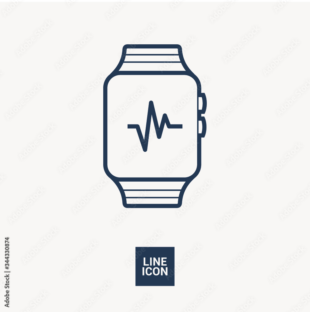 Aufkleber smart watch isolated minimal icon. multifunctional watch graph line vector icon for websites and mob